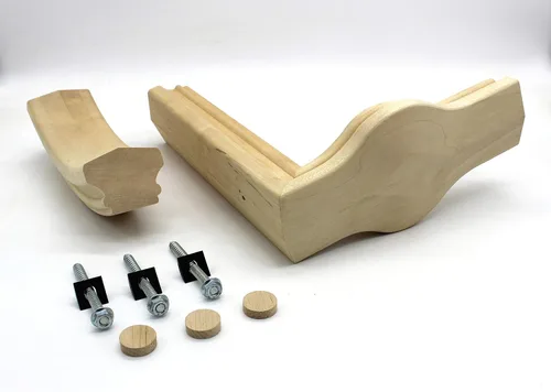 Vista 3 de 7788, cuello de cisne recto 2 aumento con tapa en tándem, serie 6701, pieza de barandilla de escalera de grado de pintura de madera dura