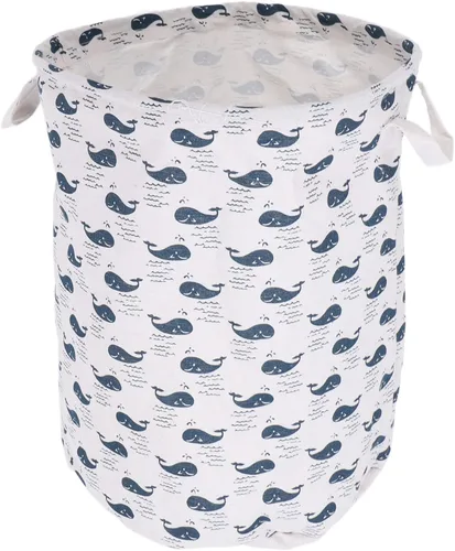 Vista 3 de Cesta de lavandería impermeable con patrón de delfín, cestas plegables para ropa sucia, cestas de almacenamiento de gran capacidad para dormitorio