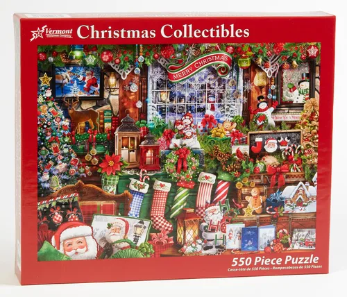 Vista 3 de Vermont Christmas Company Christmas Collectibles - Rompecabezas de 550 piezas, divertido collage navideño para adultos y adultos jóvenes, 24 x 18
