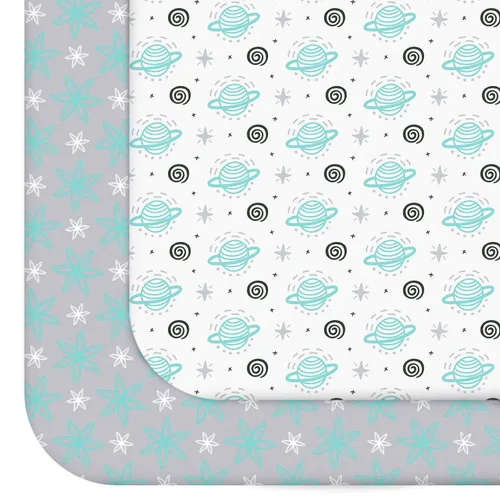 Vista 8 de Pack and Play Sheets - Juego de 2 sábanas para cuna, sábana bajera elástica para cuna, compatible con Graco Pack n Play, material suave y Dinosaurio