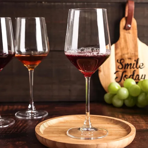 Vista 4 de Juego de 8 copas de vino tinto de 17 onzas para boda, regalo de inauguración de la casa