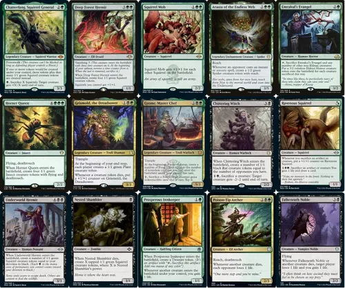Vista 2 de Elite Squirrel/Token Commander Deck – Chatterfang – Golgari – Negro Verde – EDH – 100 cartas – Magic The Gathering Deck – Muy fuerte
