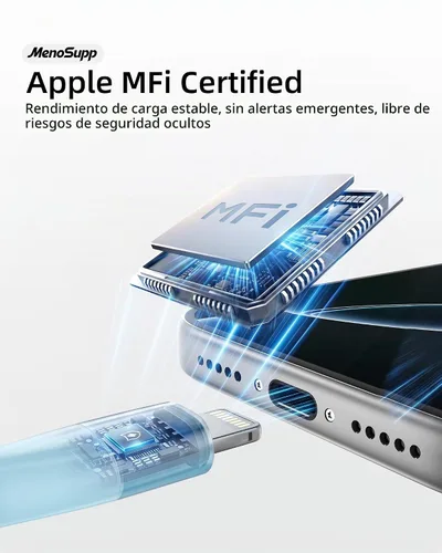 Vista 4 de Cargador para iPhone de carga rápida, paquete de 3 cables Lightning de 10 Colorido