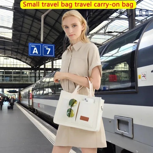 Vista 8 de Bolso de mano para mujer con compartimentos, bolso grande de lona para mujer, bolso cruzado de trabajo, portátil, bolsa de libros, bolsos de hombro