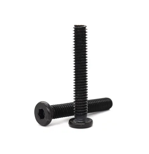 Vista 3 de 20 piezas Tornillos de casquillo de accionamiento hexagonal negro 1/4-20 x 1/2" para muebles, sillas, mesas, escritorios, cunas, camas, rosca