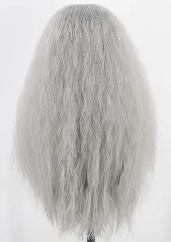 Vista 5 de Pelucas y barba para hombre, peluca larga de disfraz de Halloween gris
