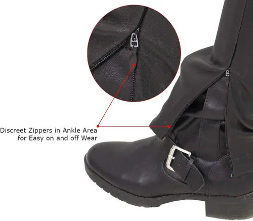 Vista 3 de Milwaukee Leather MLL6690 'Sandy' Pantalones de cuero elástico de piel de cordero negro para mujer