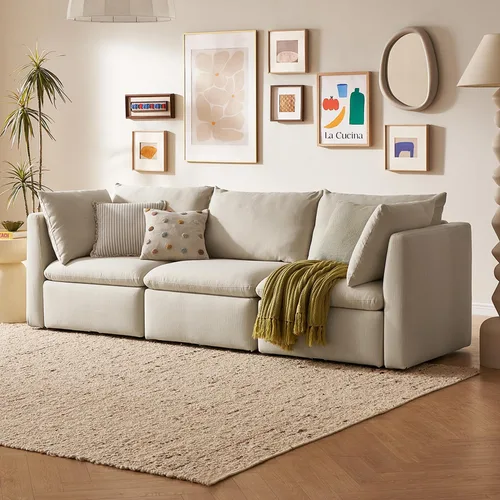 Vista 33 de mopio Sofá Seccional Modular de Gran Tamaño con Fundas Completamente Extraíbles y Almacenamiento, Convertible en Forma de U, en Forma de L