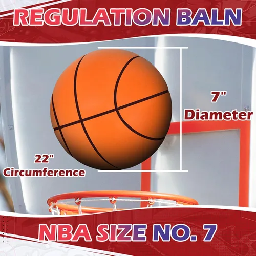 Vista 3 de Baloncesto silencioso tamaño 3/5 (22 pulgadas/27.5 pulgadas), pelota de entrenamiento ultra silenciosa sin ruido, diseño de rebote suave, no enviado