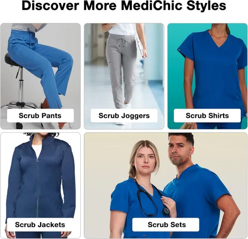 Vista 9 de MediChic Mini Marilyn - Pantalones médicos tipo deportivo, con cintura elástica en 4 direcciones y cuatro bolsillos Negro