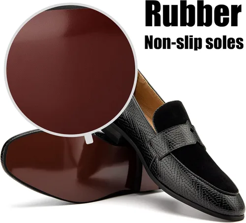 Vista 3 de JITAI Mocasines para hombre, con estampado de patrón, mocasines de vestir para hombre, mocasines casuales para fumar