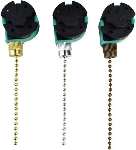 Vista 6 de Topbuti Zing Ear ZE-268S6 - Juego de 3 interruptores de ventilador de techo de 3 velocidades y 4 cables, interruptor de cadena de repuesto