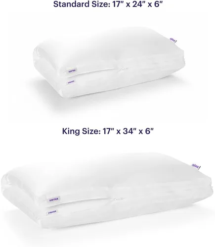 Vista 8 de Purple TwinCloud Almohada Soporte ajustable para un apoyo suave o firme, almohada perfecta para dormir de lado, color blanco