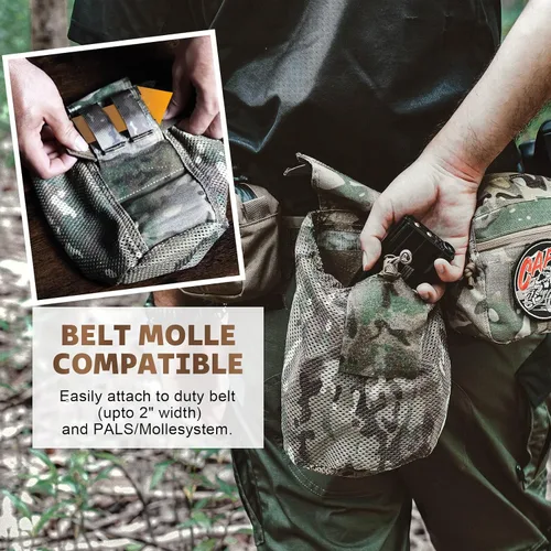 Vista 6 de Bolsas tácticas de malla Molle de rango ligero, compacto micro cordón de forrajeo enrollable, paquete de herramientas plegable de recuperación Ar
