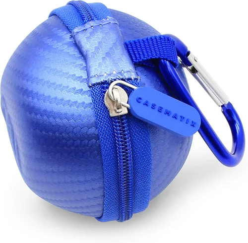 Vista 4 de CASEMATIX Funda de transporte azul compatible con cámara Tamagotchi Pix Interactive Virtual Pet, incluye solo funda con correa para la muñeca