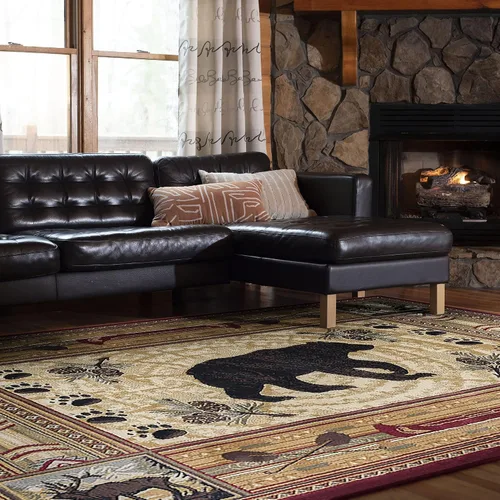 Vista 12 de Black Bear - Alfombra de pasillo de 3 x 8 pulgadas, color marrón, para pasillo, entrada o vestíbulo, estilo casa de campo, estilo oso largo