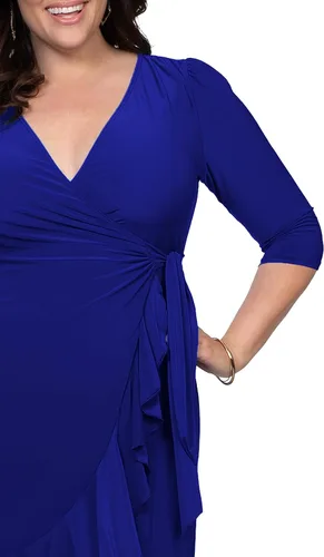 Vista 2 de Kiyonna Vestido cruzado caprichoso para mujer de talla grande
