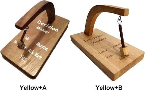 Vista 7 de Firlar Creativo tomador de decisiones magnético, tomador de decisiones de madera con péndulo magnético para decisiones, escritorio de decisión