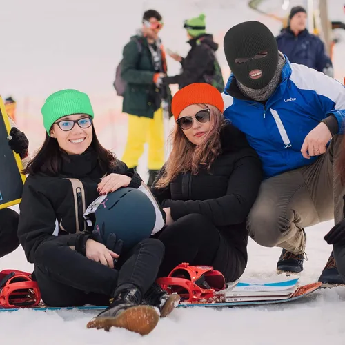 Vista 4 de 2 piezas de 3 agujeros de cara completa máscara de esquí máscara de invierno pasamontañas gorra cubierta de la cara cubierta de la cara cubierta