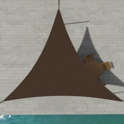 Vista 20 de Patio Paradise - Toldo parasol beige de 2 x 2 x 2 pies con kit de herrajes de 6 pulgadas, toldo triangular equilátero, tela duradera