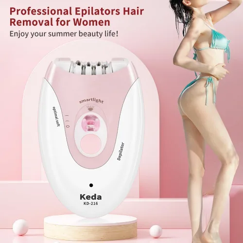 Vista 7 de Depiladora facial para mujeres, depiladora para mujer, depiladora para cara, depiladoras con luz LED, dispositivo de depilación de dos velocidades