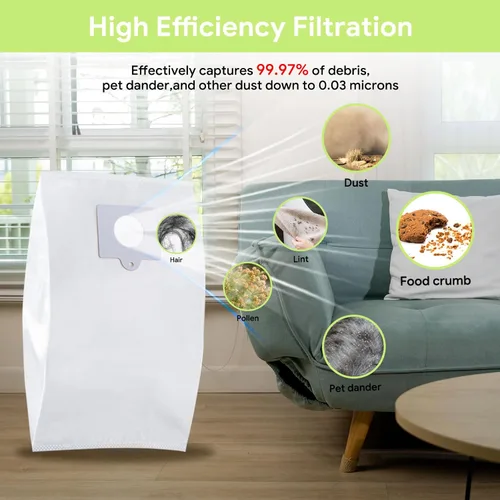 Vista 2 de Puredaisy - Bolsas de repuesto para aspiradoras Kenmore - Paquete de 6 bolsas - Compatible con las series tipo C/Q 5055, 50555, 50557, 50558 y tipo