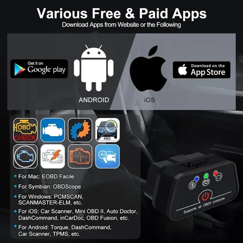 Vista 5 de iCar2 OBD2 Bluetooth Adaptador Escáner Diagnóstico para iOS y Android: Herramienta de Diagnóstico Auto-Conecta Borra Código de Error Datos en Vivo