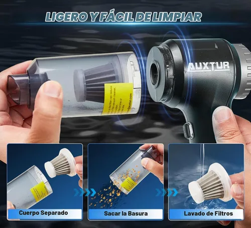 Vista 5 de Aspiradora de Mano Inalámbrica-3 en 1 Aspiradora de Coche de Alta Potencia-Motor Sin Escobillas 12000PA, Aspiradoras de Súper Poder de Negro Gris