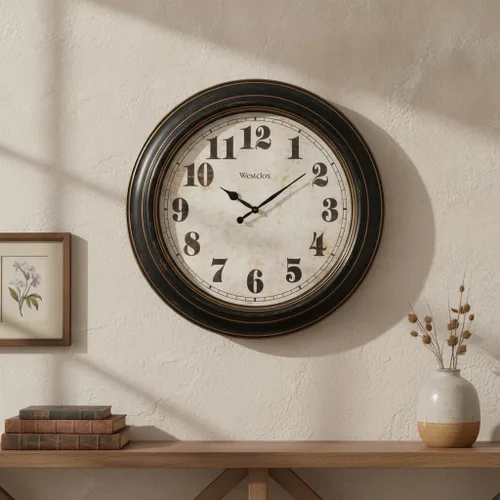 Vista 6 de Westclox Reloj de pared grande tradicional con pilas para sala de estar, dormitorio, oficina, regalo ideal para inauguración de la casa