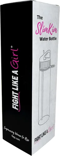 Vista 4 de Fight Like a Girl Brave SlimKim - Botella de agua motivacional de 30 onzas con marcador de tiempo y popote para concientización sobre el cáncer