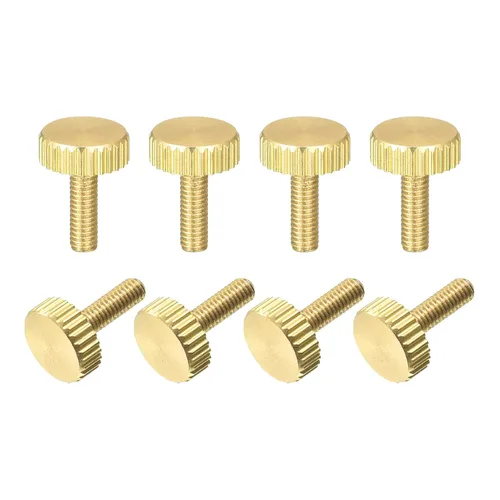 Vista 7 de uxcell Tornillos moleteados para pulgar, pernos planos de latón M4x30mm, perillas de agarre para PC, electrónico, mecánico, 8