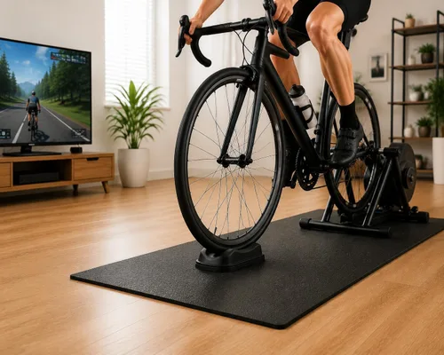 Vista 7 de Bloque de rueda delantera para entrenamiento de bicicleta, soporte elevador de ciclismo de interior para bicicletas de carretera y montaña, bloque
