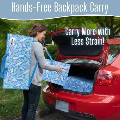 Vista 58 de VENO Paquete de 6 bolsas de mudanza resistentes con correas de mochila, cremalleras y asas, bolsas de embalaje extragrandes para artículos