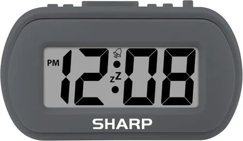 Vista 10 de Sharp - Reloj despertador con batería con funda suave al tacto y luz de fondo, color azul claro
