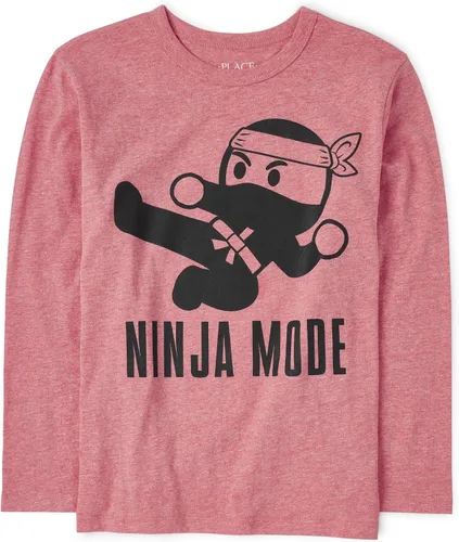 Vista 14 de The Children's Place Boys' Dinos,Cars,Sports Long Sleeve Graphic T-Shirts Jugador de Bball Jump