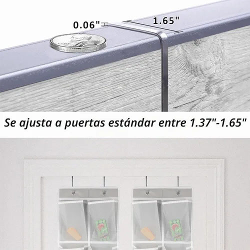 Vista 9 de GOMAJI Organizador de zapatos para colgar sobre la puerta con 12 bolsillos (2 unidades)
