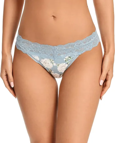 Vista 4 de Paquete de 5 tangas de encaje para mujer, sin costuras, elásticas, invisibles, de algodón, modales, paquete de 5