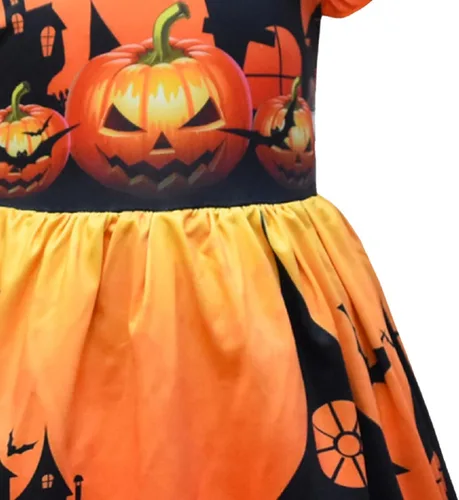 Vista 2 de Junsyuffk Traje de primer cumpleaños para niñas pequeñas Fahsion con estampado de dibujos animados vestido de princesa