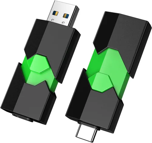 Vista 8 de K&ZZ Memorias USB C de 32 GB, paquete de 2 unidades flash dual 2 en 1 USB 3.0, memoria USB 3.0, carcasa deslizante a prueba de polvo, unidad USB