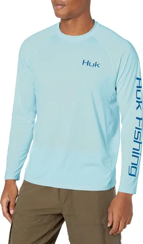 Vista 30 de HUK Camiseta de pesca de manga larga con protección solar para hombre Vc Pursuit Pescado de hueso - Glaciar