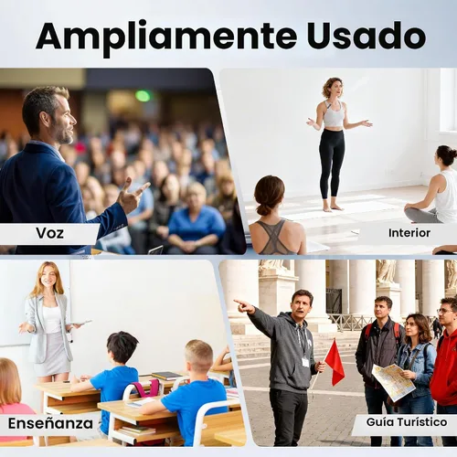 Vista 9 de Amplificador de voz inalámbrico para profesores, micrófono Lavalier Bluetooth Negro carbón
