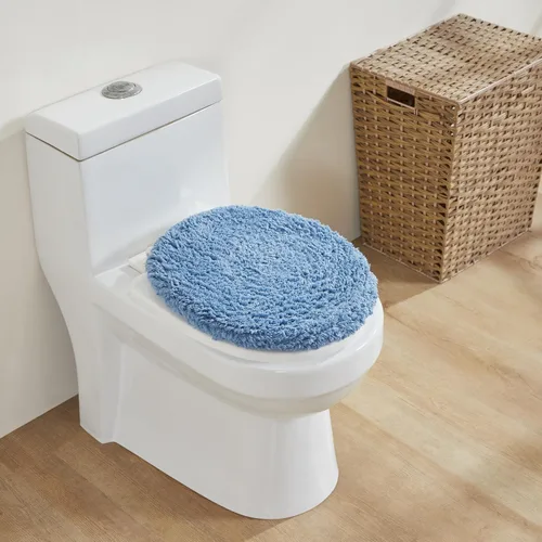 Vista 503 de Better Trends - Juego de 2 alfombras de baño 100% algodón, extra suaves, con borlas, de 17" x 24", alfombra de baño superabsorbente y reversible