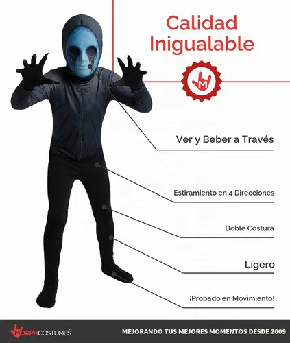 Vista 2 de Morphsuits Eyeless Jack Costume, Halloween Costume for Kids
