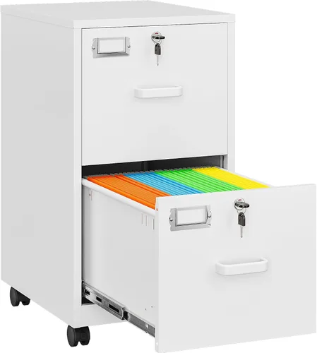 Vista 11 de SISESOL - Archivador de 4 cajones con cerradura y etiqueta, archivador vertical blanco, archivadores de cierre estrecho con cajones, almacenamiento