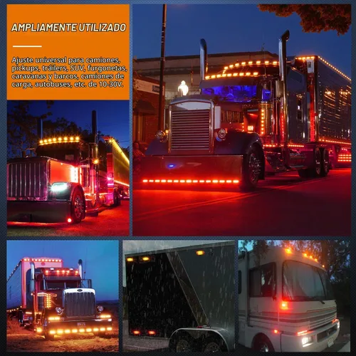 Vista 6 de Nilight Luz de Marcador Lateral Ovalada de 2.5 Pulgadas 10PCS Ámbar 2 Diodos LED Luces de Guardabarros y Separación de Remolque Impermeables