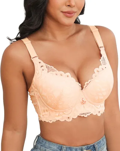 Vista 2 de Svmer Sujetador de encaje push up para mujer con aros de talla grande cómodo