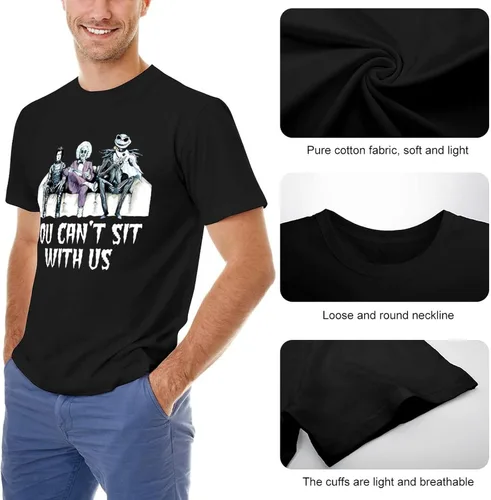 Vista 6 de Camiseta básica de algodón de manga corta con personajes de Tim Burton de Halloween para hombre y mujer