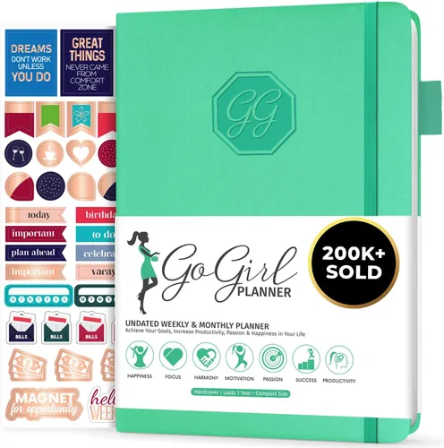 Vista 24 de GoGirl Agenda y organizador para mujer – Agenda semanal tamaño A5, diario de objetivos y agenda para mejorar la gestión del tiempo, la productividad
