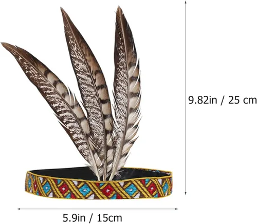 Vista 6 de ABOOFAN 10 piezas de diadema bohemia de plumas para el cabello tocado de Mardi Gras diadema india Color Variado