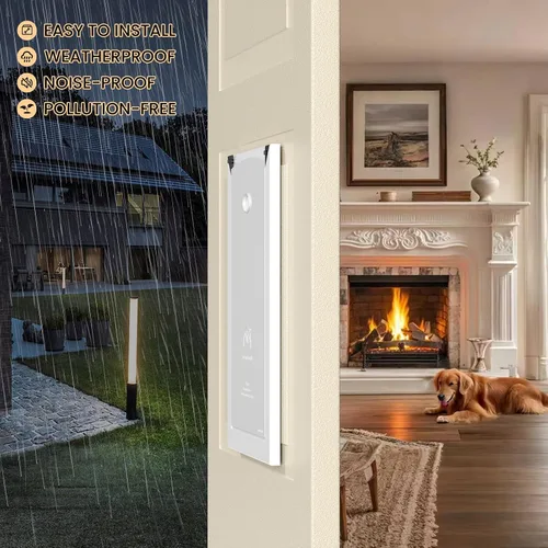 Vista 6 de HARDLIGHT - Puerta grande de aluminio para puerta de perro y gato Puerta de perro de fácil instalación